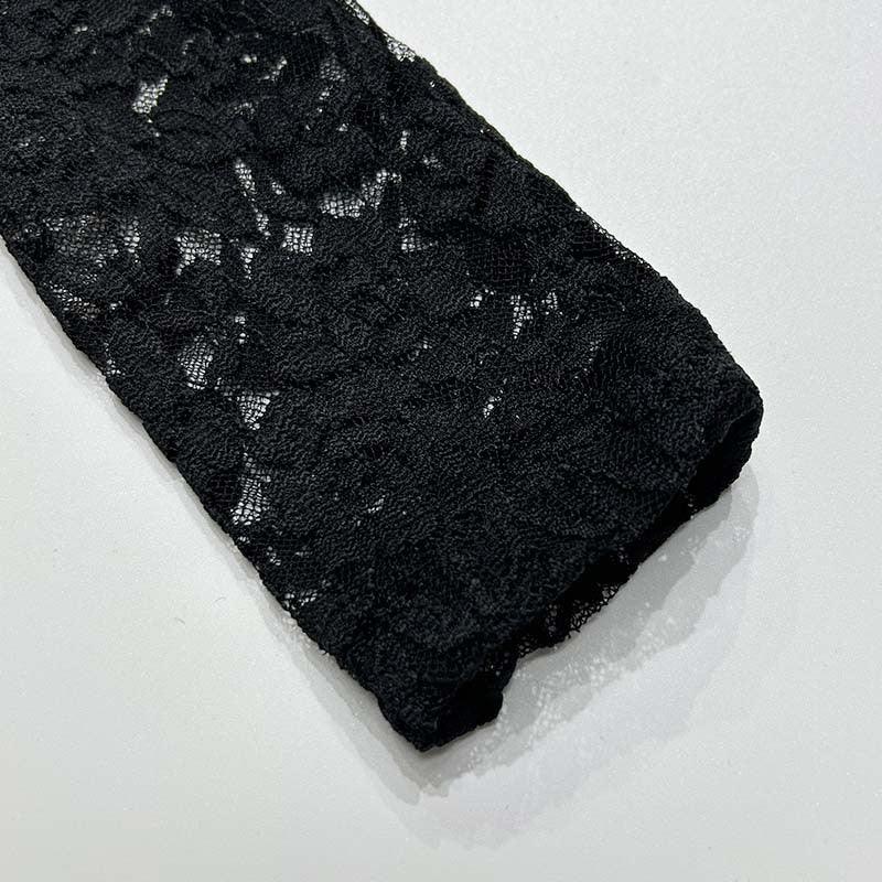 Sheer long sleeve lace maxi dress for women