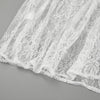 Women’s White Lace Jacquard Midi Skirt  See-Through