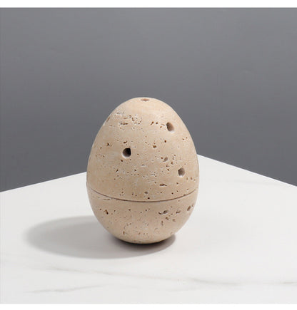 Natural Marble Incense Burner Egg Shape