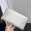 White Genuine Crocodile Leather Long Wallet