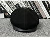 Leather newsboy cap for men vintage baker boy hat 1 M