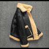 Men Real Sheepskin Shearling Aviator Jacket Winter Coat