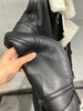 Women Genuine Leather Bomber Jacket with Real Fur