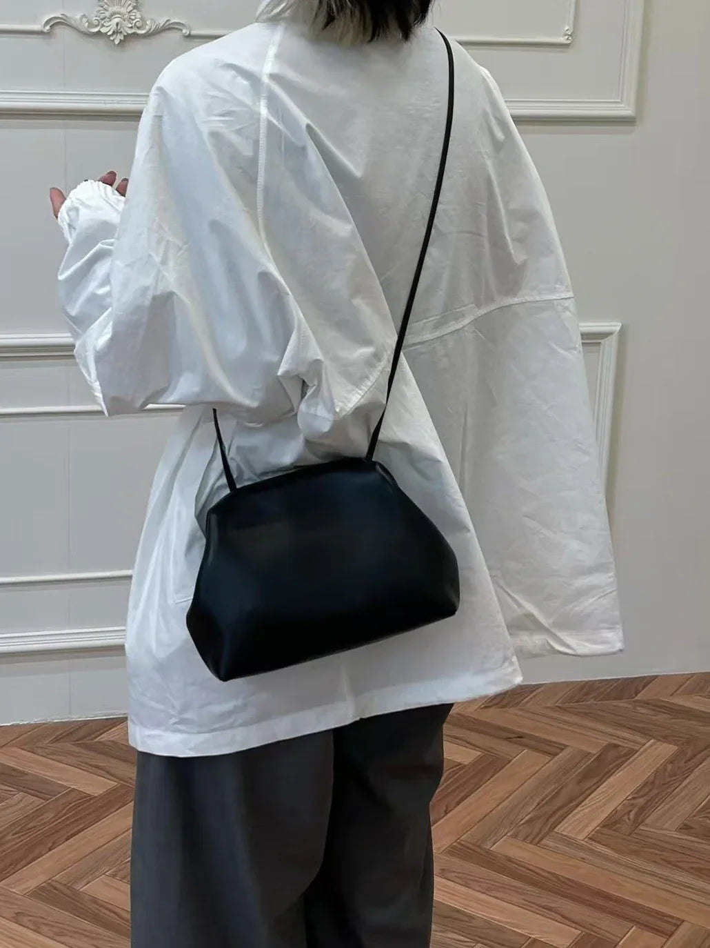 Premium Sheepskin Leather Underarm Cloud Bag