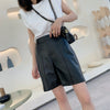 Women Mid Length Real Leather Shorts