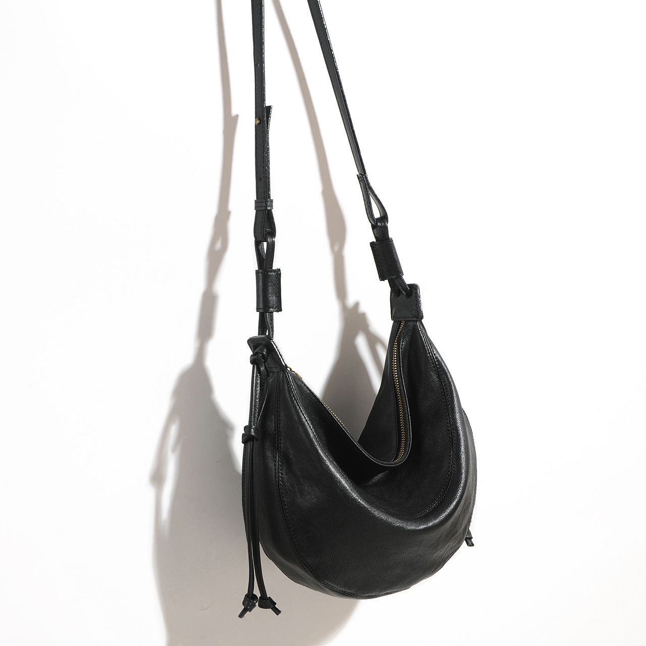 Women Soft Leather Dumpling Crossbody Bag