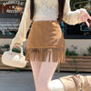 Fringe Mini Skirt Western Boho Rave Festival Style