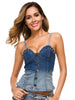 Studded denim top with buttons