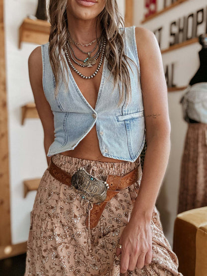 denim motorcycle vest