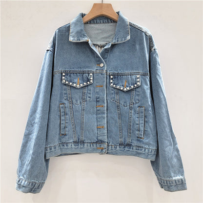 Bride Heart Cutout Denim Jacket with Rhinestone Fringe