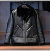Men Real Sheepskin Shearling Fur Flight Bomber Jacket