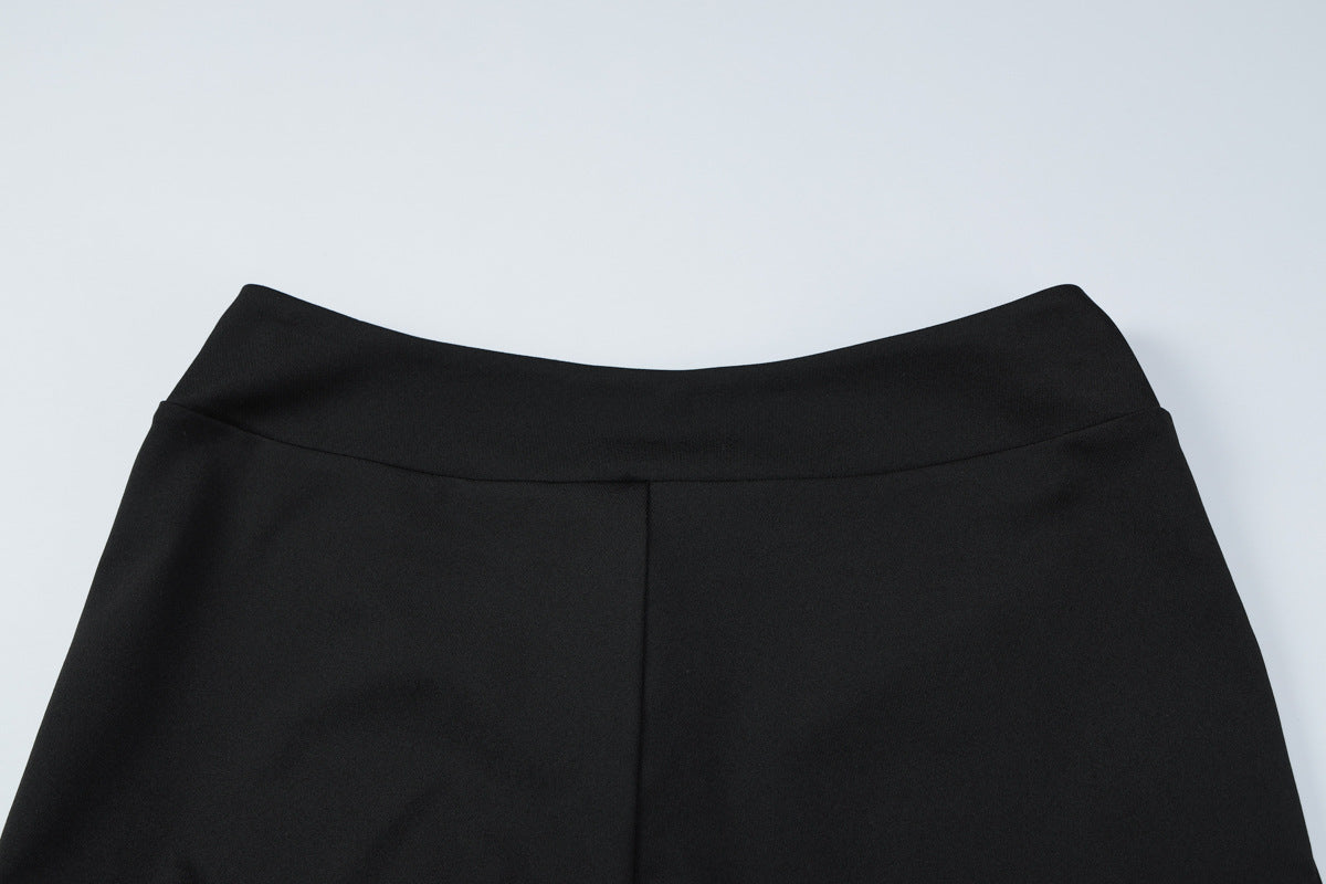 Lace Wrapped Chest Button Top with Long Pants