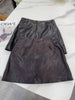 Women’s Leather Mini Skirt High Waist Oil Wax A-Line