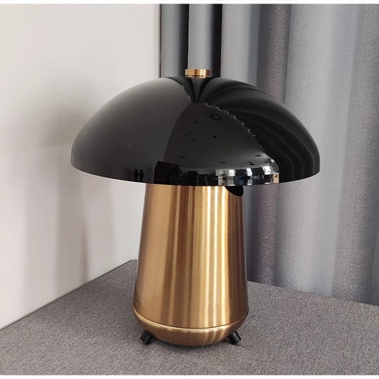 Black and Gold Modern Table Lamp Mushroom Light