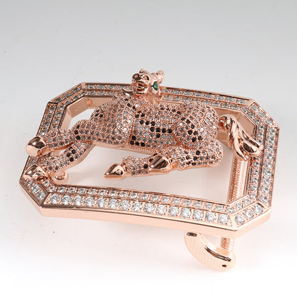 Horse Belt Buckle with Rhinestones and Stainless Steel Frame