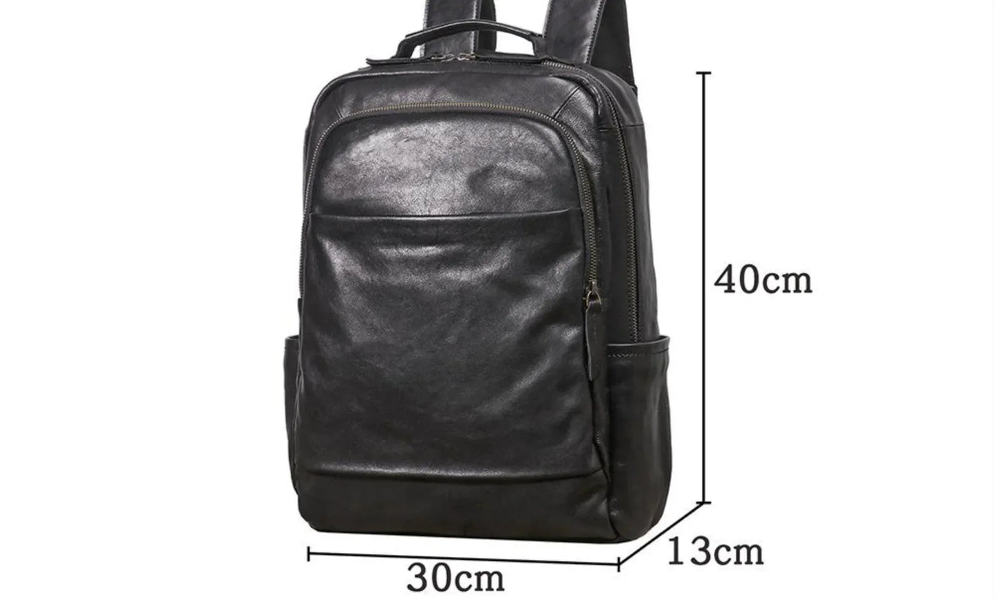 Men’s Leather Backpack with Trolley Sleeve