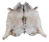 Small Natural Cowhide Rug Tricolor Speckled