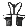Men's dual pouch shoulder holster bag pu leather harness