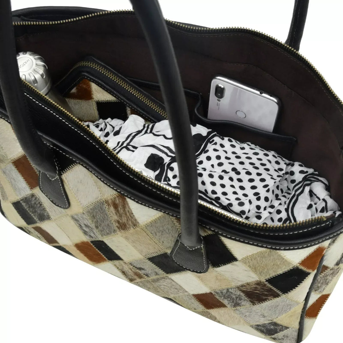 Women’s Hair On Cowhide Patchwork Tote Bag