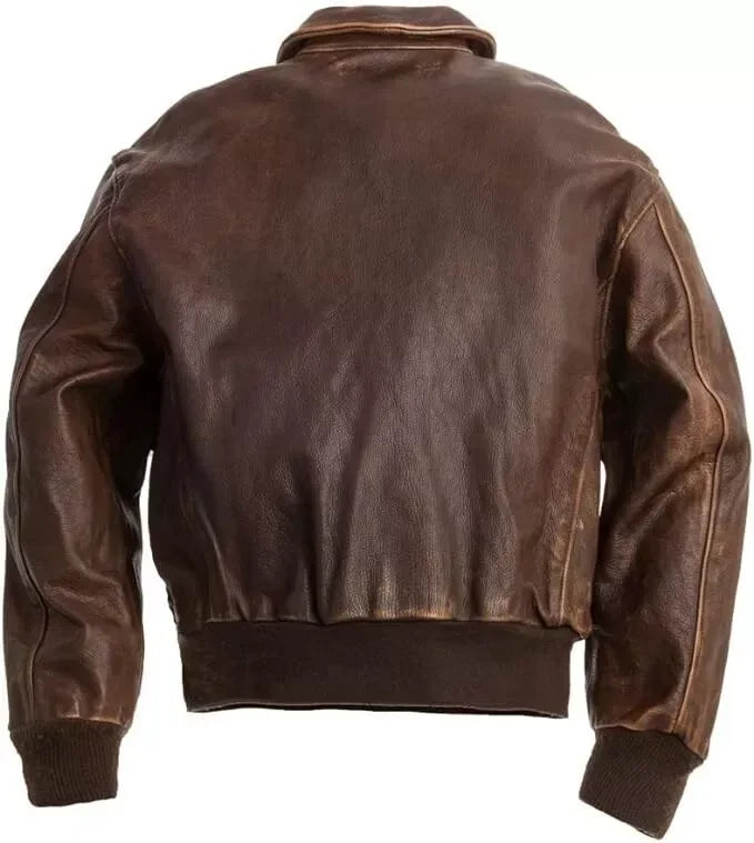 Aviator Pilot Real Leather Jacket With Flap Pockets