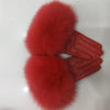 Women leather gloves with fur cuff 4