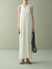 Pleated chiffon halter maxi summer dress