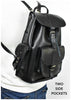 large leather backpack black full grain travel