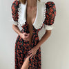 Printed doll collar autumn dress