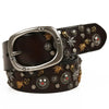 Studded Leather Belt with Skull and Bee Rivets 2 110