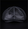 Leather Gatsby cap with brass closure