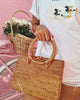 Top Handle Rattan Purse