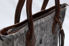 Cowhide Tote Bag with Speckled Hair-On Hide and Leather Handles