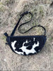 Cowhide Crossbody Purse with Black and White Hair-On Hide