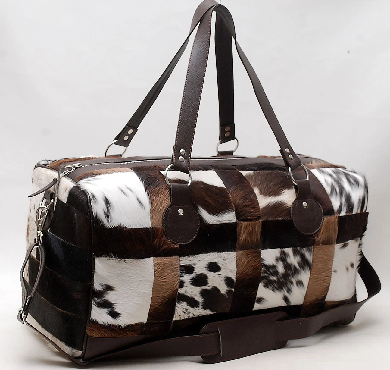 cowhide travel bag real leather duffle