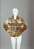 cowhide jacket brown white fur hair on hide women