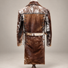 Cowhide Trench Coat Real Hair On Hide Long Western Coat