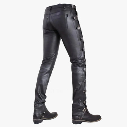 Genuine Black Leather Pants