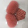 Women leather gloves with fur cuff 5