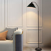 Minimalist pleated fabric arc floor lamp Red lampshade + black pole 110V-120V For US CA