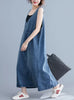 Baggy denim overall dress for women