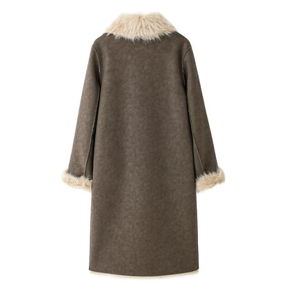 Women’s Reversible Faux Fur Long Winter Coat