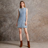Sleeveless ripped denim mini dress casual loose summer pullover style