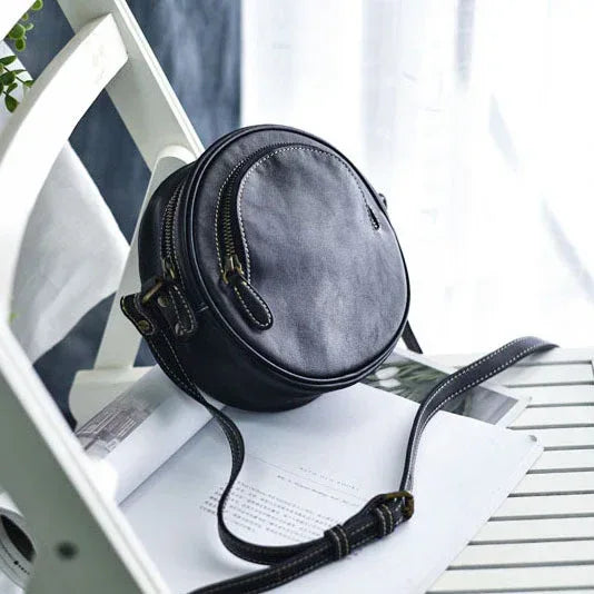 Women’s Round Leather Crossbody Bag 2