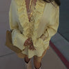 Women’s Ruffled Lace Collar Chiffon Blouse