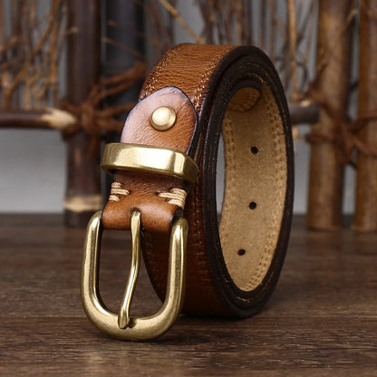 Genuine Leather Women’s Cincher Buckle Belt