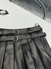 Pleather Mini Leather Skirt Double Waistband
