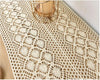 Boho Macrame Table Runner Cream Beige with Tassels