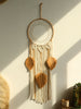 Large Macrame Dream Catcher Wall Hanging with Leaf Tassels