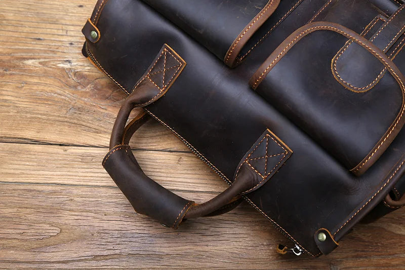 Vintage Leather Briefcase Men's Cowhide Bag