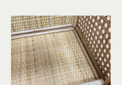 Handmade Rattan Toy Storage Cabinet with Drawers
